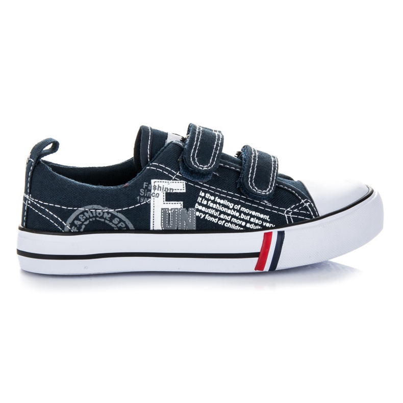 American Club Navy Turnschuhe mit Klettverschluss blau