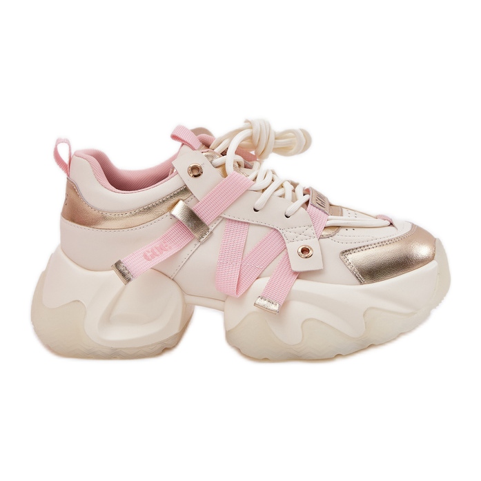 GOE Damen -Leder -Sneaker auf einem massiven alleinigen RR2N4031 Beige