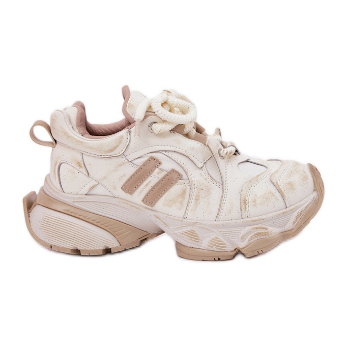 Frauen -Leder -Sneaker GOE RR2N4037 Beige