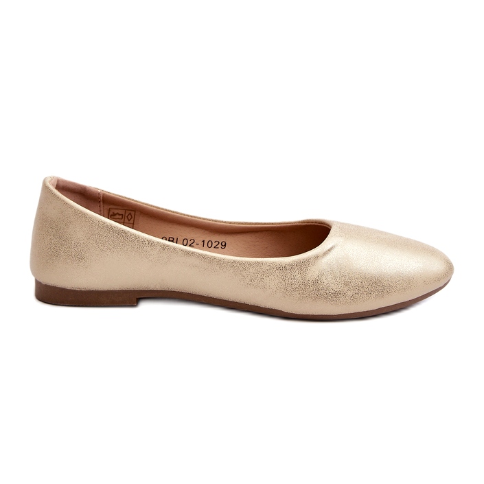 Klassische goldene Ballerinas aus Leder