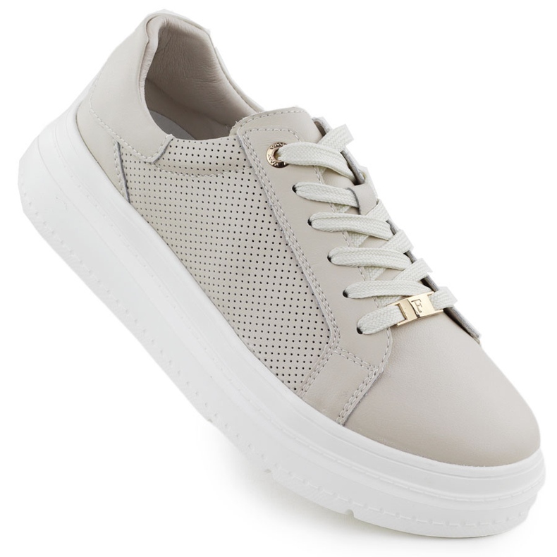 Frauen Sportschuhe auf der Plattform Beige Filippo 6731