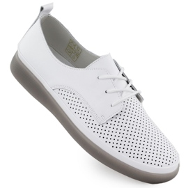 Damen Lederschuhe Openwork Spitze -UP White Filippo 6788 weiß