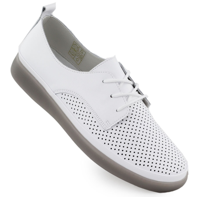 Damen Lederschuhe Openwork Spitze -UP White Filippo 6788 weiß