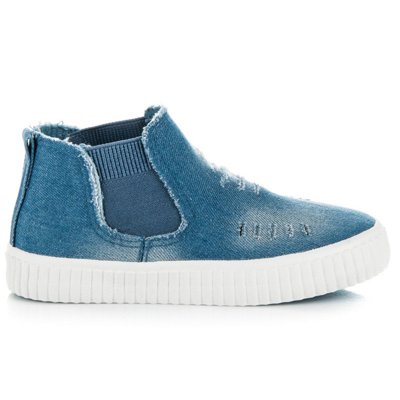 Sport Denim-Turnschuhe über dem Knöchel blau
