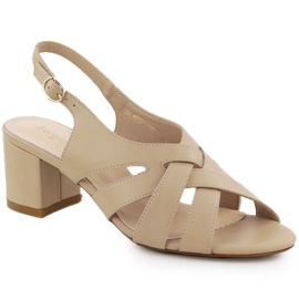 Frauen mit hohen Heels Sergio Leone SK889 Sandalen beige