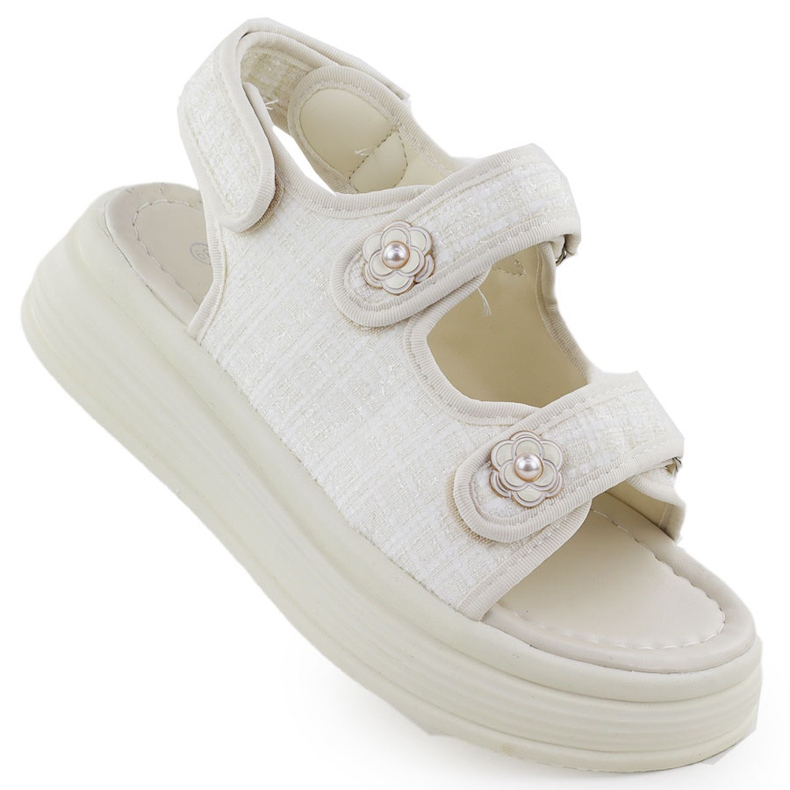 Frauensandalen auf der Plattform Potocki PY16337 beige