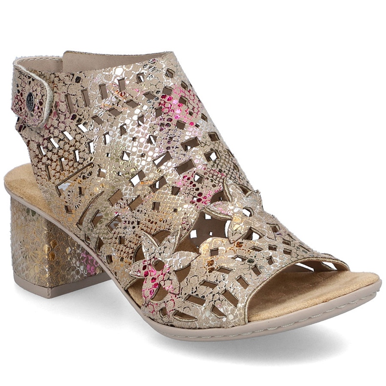 Frauen Sandalen aufgebaut Openwork Rieker 64780-90 mehrfarbig