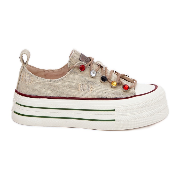 GOE Frauen -Sneaker auf der Plattform rr2N4105 Beige