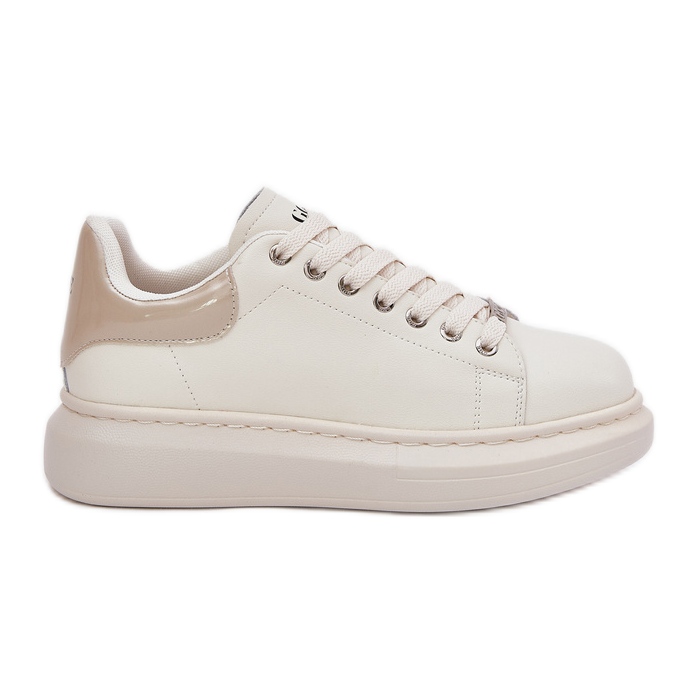 Damen -Leder -Sneaker für GOE RR2N4004 Plattform Beige