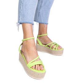 Espadrille Green Sandals auf der Plattform grün