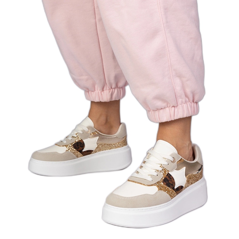 Leopard -Turnschuhe mit Glitzer mehrfarbig