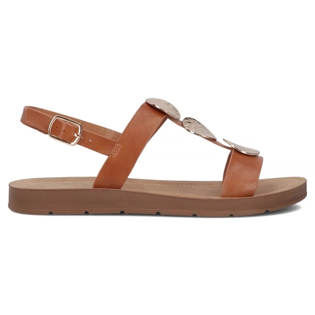 Filippo Frauen flache Ledersandalen Obacs DS6885/25 Brown braun