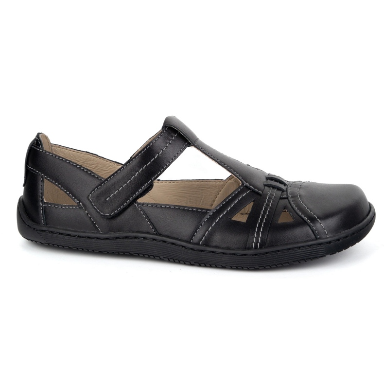 Barfußschuhe für Frauen ultralekkie Olivier 1285 Klettverschluss schwarz