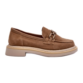 S.Barski Wildledermokassins mit flachen Überhüffen mit einem TW101 Bronze-oder beige