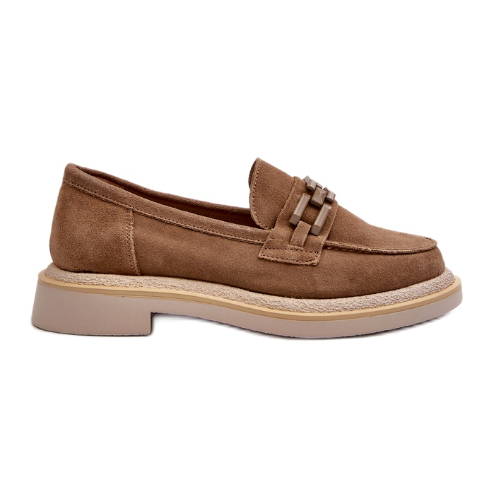 S.Barski Wildledermokassins mit flachen Überhüffen mit einem TW101 Bronze-oder beige