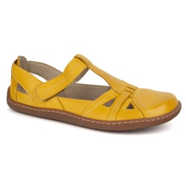 Barfußschuhe für Frauen ultralekkie Olivier 1285 Klettverschluss gelb