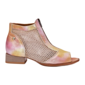 Frauen mit flachem Kopf mit bloßen Fingern Maciejka 06413-15 Pink-Orange rosa
