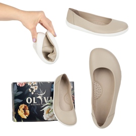 Olivier Barfuß -minimalistische Pumpen von Frauen rutschten 1771pol beige