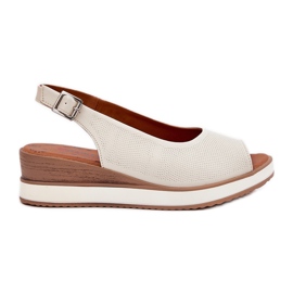 Ledersandalen auf dem Artiker 56C2316 Light Basic beige
