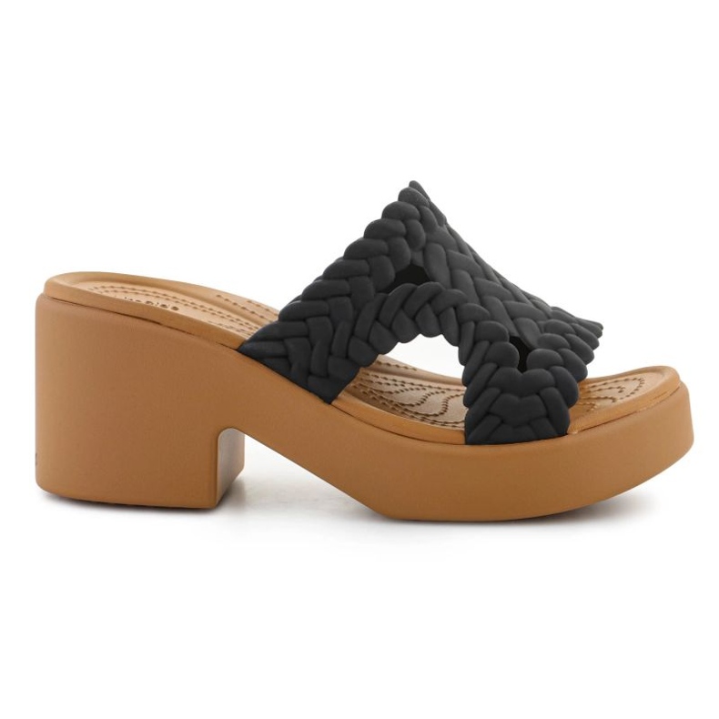 Crocs Brooklyn gewebte Rutschenabsatz 209979-001 Flip-Flops schwarz