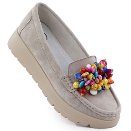 Lederbader auf einer Plattform mit Beige beige Filippo 6828