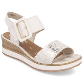 Leder bequeme Sandalen für Klettverschluss, Remonte D6453-61 Klettverschluss weiß