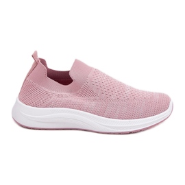 Damen-Slip-On-Sportschuhe aus Stoff, Rosa