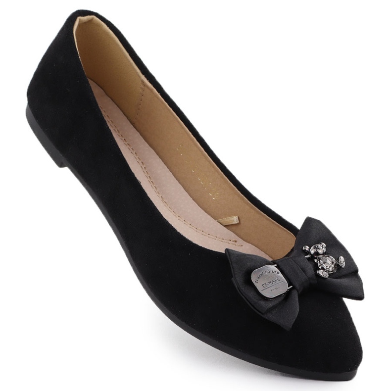 Frauen -Ballerinas mit einem Bogen Black Potocki BB23310 schwarz