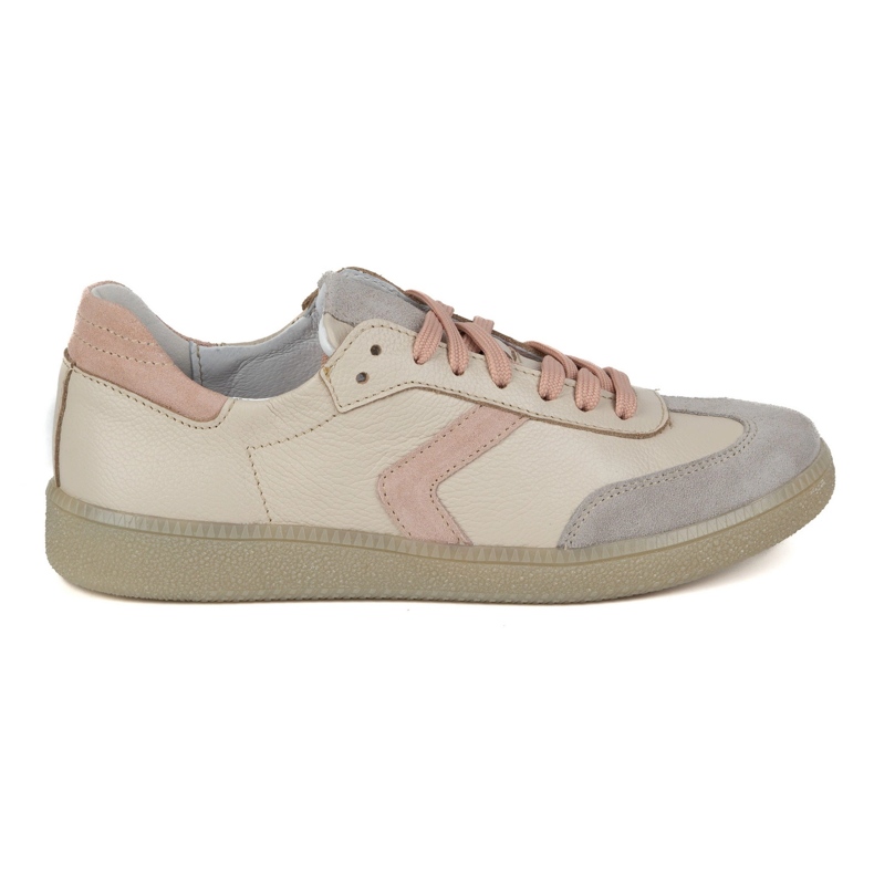 Frauen Leder -Sneaker Olivier N1091 Beige
