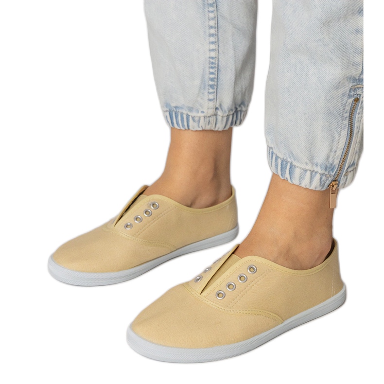 Sneaker zum Hineinschlüpfen aus grauem Stoff