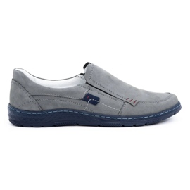 Olivier Graue Herren-Lederslipper 943MA