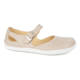 Barfuß Barfuß Frauen Olivier 1284 - Lederschuhe mit einer Schnalle für alltägliche und elegante beige Stylisationen