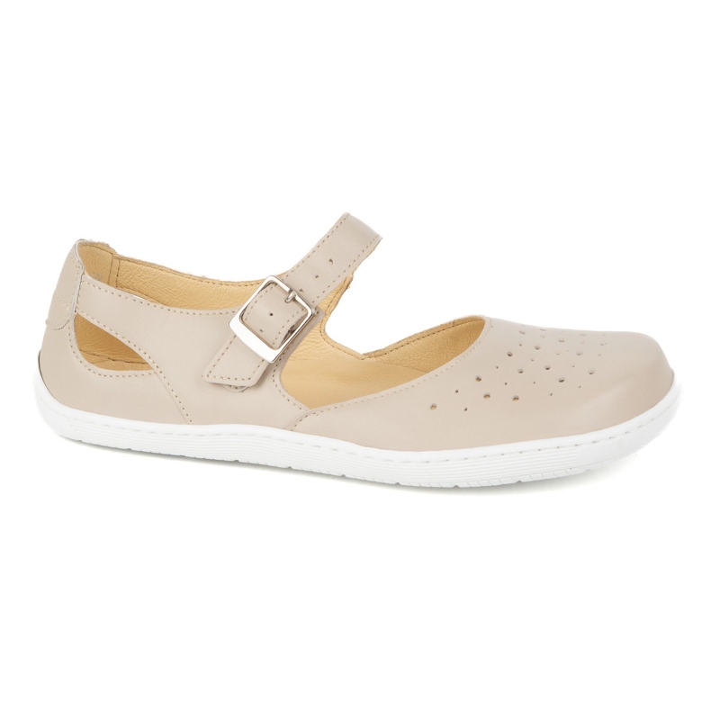 Barfuß Barfuß Frauen Olivier 1284 - Lederschuhe mit einer Schnalle für alltägliche und elegante beige Stylisationen