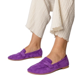 Violette elegante Slipper aus Ekozamsz lila
