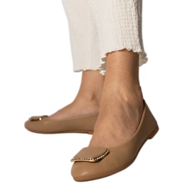 Brown Women's Ballerinas mit Zirkonen braun