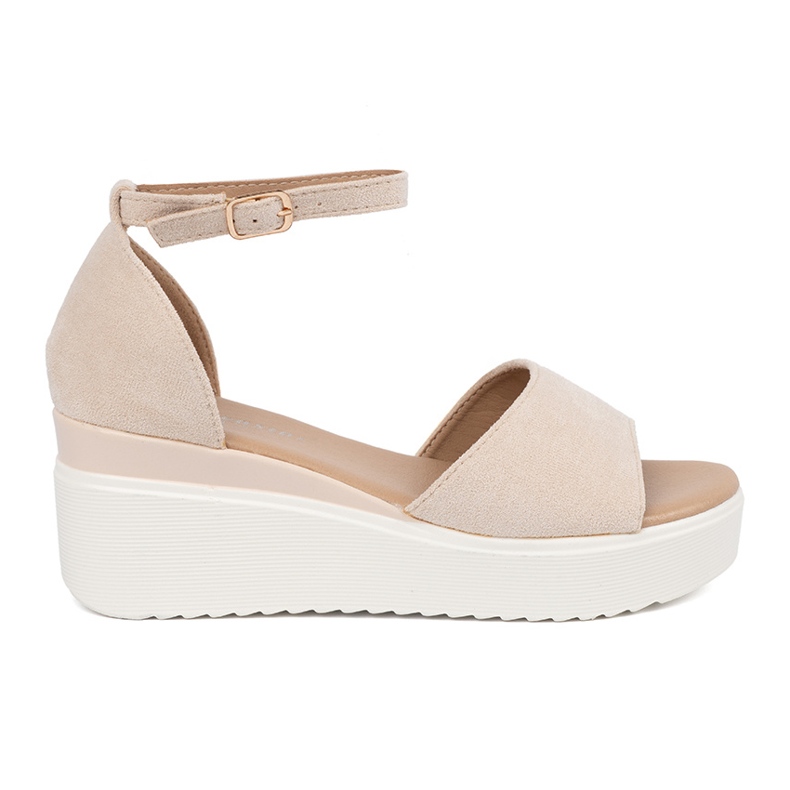 Seastar Leichte Frauensandalen auf einem weißen Keil beige