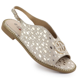 S.Barski Frauen Ledersandalen Złote S. Barski KV51-094 golden