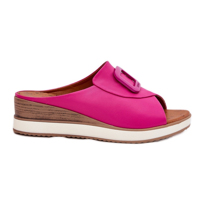 Frauen Leder Flip Flops Artiker 56C2147 Fuchsia rosa
