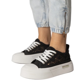 Schwarze Turnschuhe Sneakers Damen Openworks