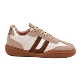 Frauen -Turnschuhe mit Öko -Wildleder Beige