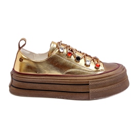 Damen-Plateau-Sneaker GOE NN2N4055 Gold golden