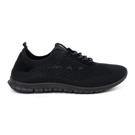 Schwarze Openwork -Frauen -Sportschuhe