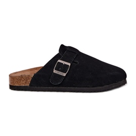 Frauen Wildleder Flip -Flops mit Big Star RR274A384 Schwarzer Schuldklammer
