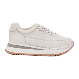 Damen -Leder -Sneaker für die Big Star RR274A333 White Plattform weiß