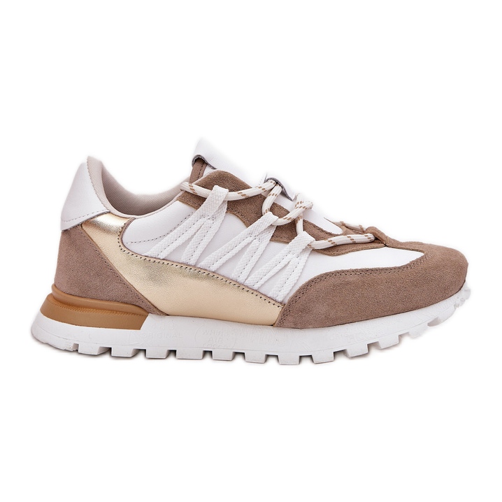 Damen-Lederschuhe Artiker 56C1738 Beige-Gold