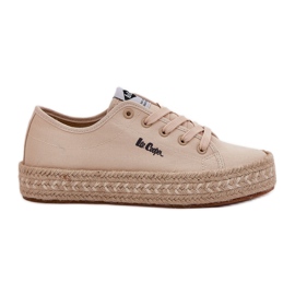 Frauen-Sneaker mit Lee Cooper LCW-25-44-3215 Geflecht beige