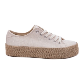 Frauen-Sneaker auf der Plattform mit dem Lee Cooper LCW-25-02-3284 Braid beige