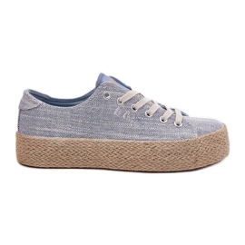 Frauen-Sneaker auf der Plattform mit Lee Cooper LCW-25-02-3283 Blaues Geflecht