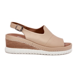 ARTIKER Damen -Ledersandalen für einen Keilartker 56C0919 Beige