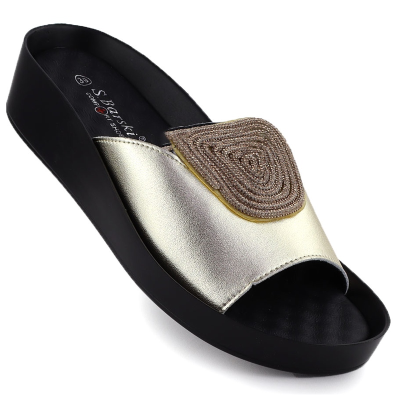 S.Barski Frauenlederübersicht süßer Sommer mit Zirkonia Złote S. Barski Kv51-028 golden